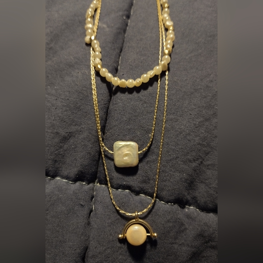 Interchangeable stacking pearl lucky brand necklace